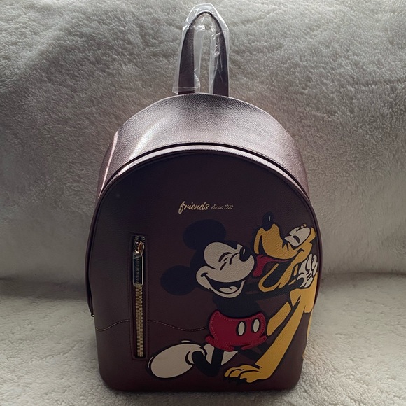 Danielle Nicole Brown Backpack with Mickey and Pluto Design - Picture 4 of 10